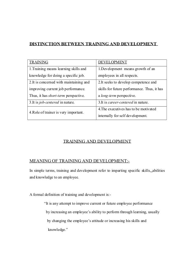 Project On Training And Development Pdf